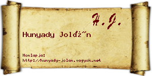 Hunyady Jolán névjegykártya